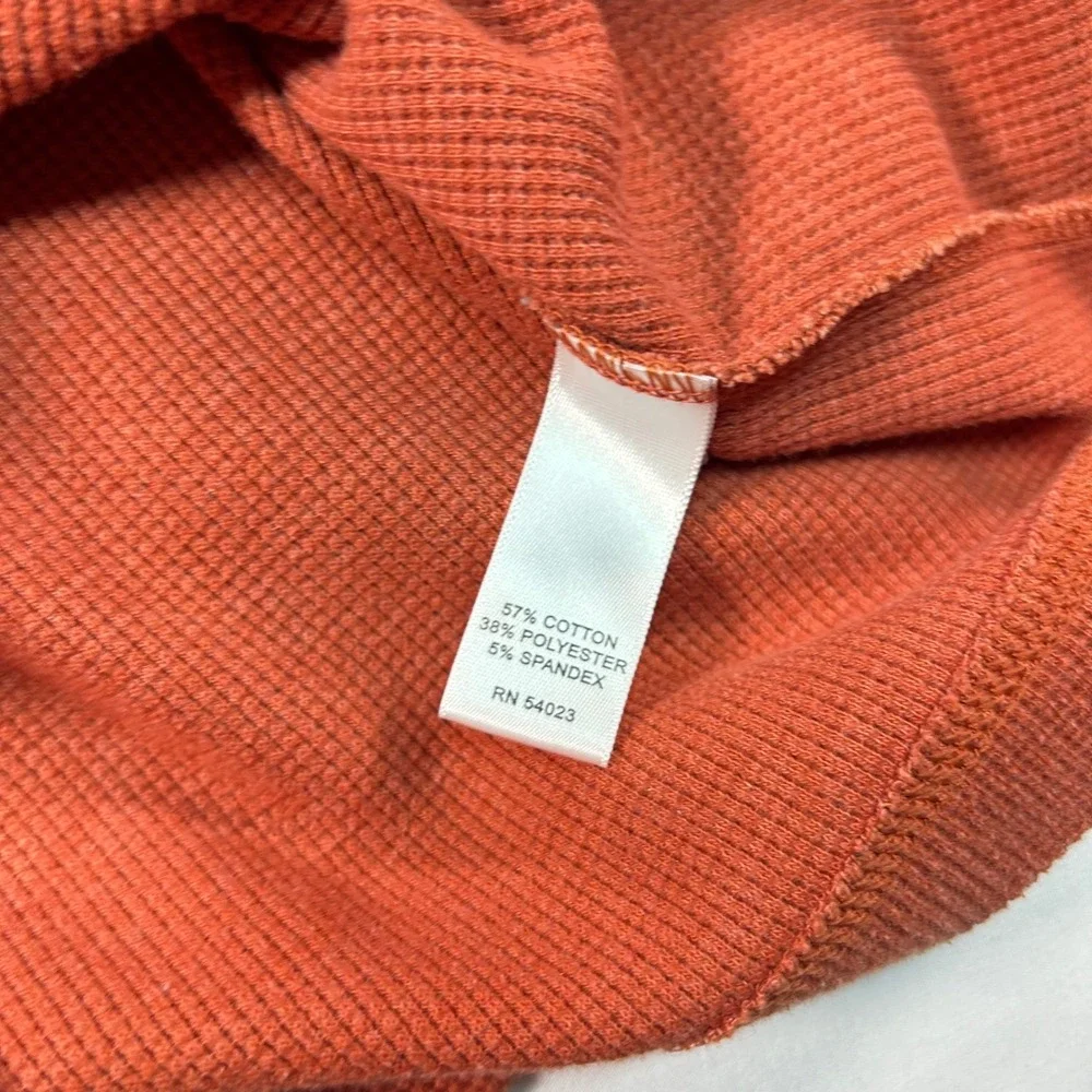 Banana Republic Mens Small Burnt Orange Waffle‎ Knit Thermal Long Sleeve Shirt